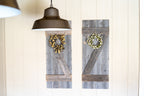 Set of Two 36" X 14" Gray Solid Wood Wall Decor