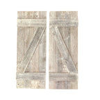 Set of Two 36" X 14" Gray Solid Wood Wall Decor