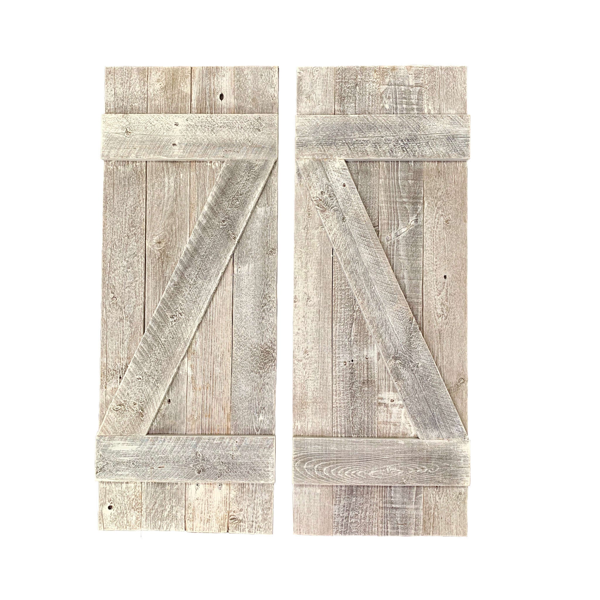 Set of Two 36" X 14" Gray Solid Wood Wall Decor