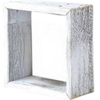 Set of Three Espresso Wood Square Hanging Dimensional Sculpture