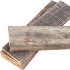 Set of Six 3" x 12" Gray And Brown Wood Planks Wall Decor