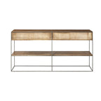 63" Brown Solid Wood Two Drawer Sideboard