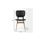 Set of Two Black and Brown Faux Leather Open Back Dining Side Chairs