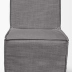 Set Of Two Gray And Brown Slipcovered Wood Parsons Chairs