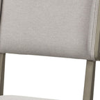 Set Of Two Light Gray And Brown Upholstered Fabric Open Back Side Chairs