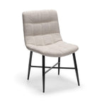 Set Of Two White And Black Upholstered Fabric Open Back Side Chairs