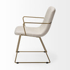 Black Upholstered Faux Leather Dining Arm Chair