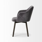 Cream and Brown Upholstered Fabric Dining Arm Chair