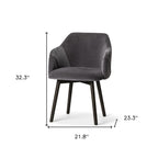 Cream and Brown Upholstered Fabric Dining Arm Chair