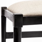 Beige And Brown Upholstered Fabric Wishbone Back