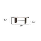 84" Brown Solid Wood Sled Base Dining Table