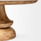 60" Gray Rounded Solid Wood Pedestal Base Dining Table