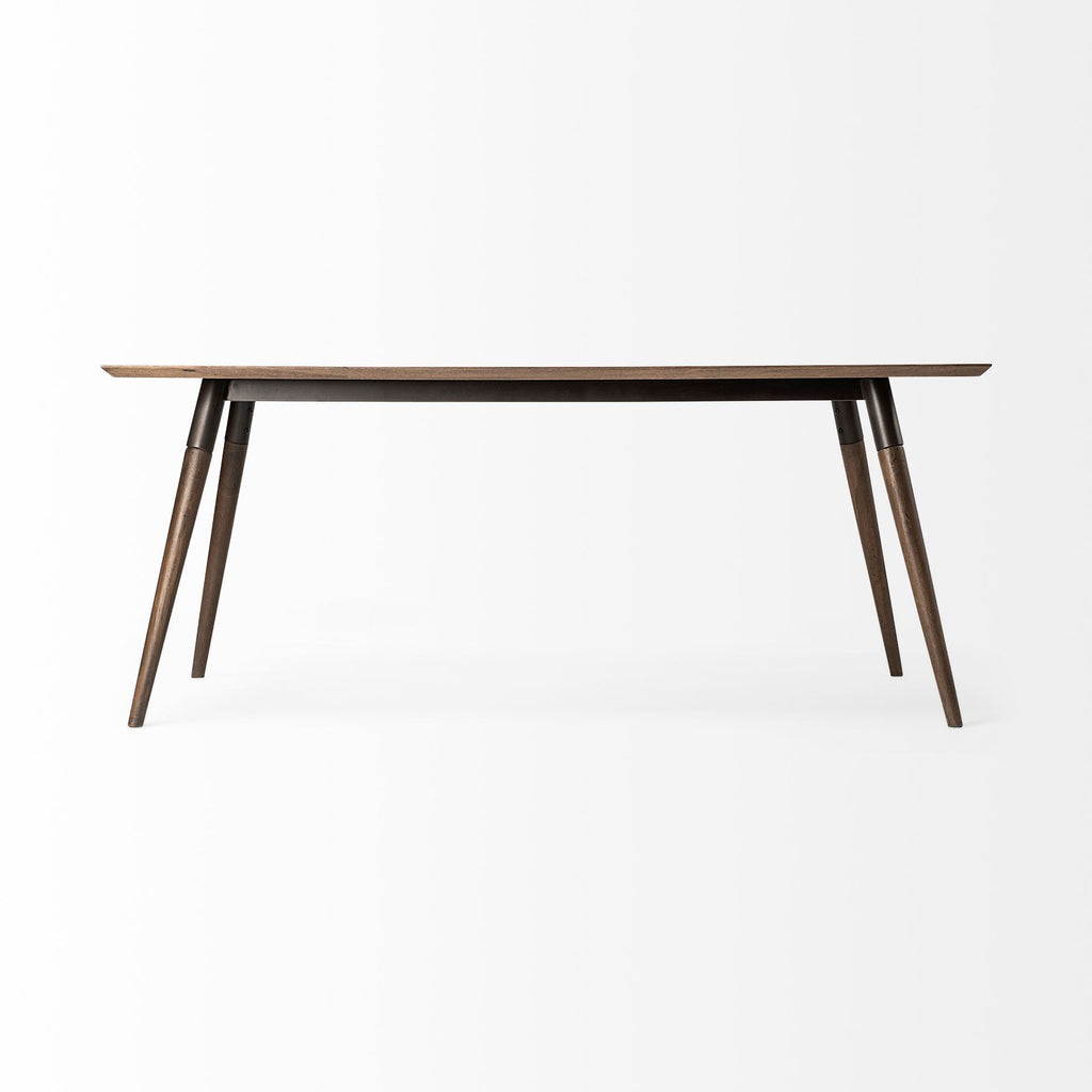72" Dark Brown Solid Wood Dining Table