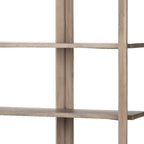 72" Brown Solid Wood and Wood Four Tier Bookcase