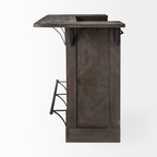 29" Gray Solid Wood Rolling Kitchen Island With Storage