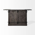 29" Gray Solid Wood Rolling Kitchen Island With Storage