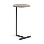 15" Natural and Black Solid Wood and Metal