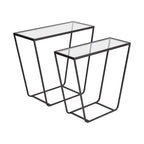 10" Clear Glass and Metal Frame Console Table