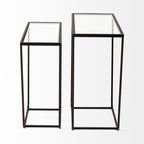 10" Clear Glass and Metal Frame Console Table
