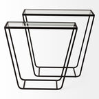 10" Clear Glass and Metal Frame Console Table