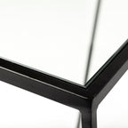 10" Clear Glass and Metal Frame Console Table