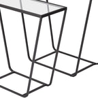 10" Clear Glass and Metal Frame Console Table
