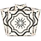 7" x 7" Black And White Peel And Stick Removable Tiles
