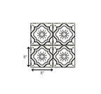 8" X 8" Black And White Mosaic Peel And Stick Removable Tiles