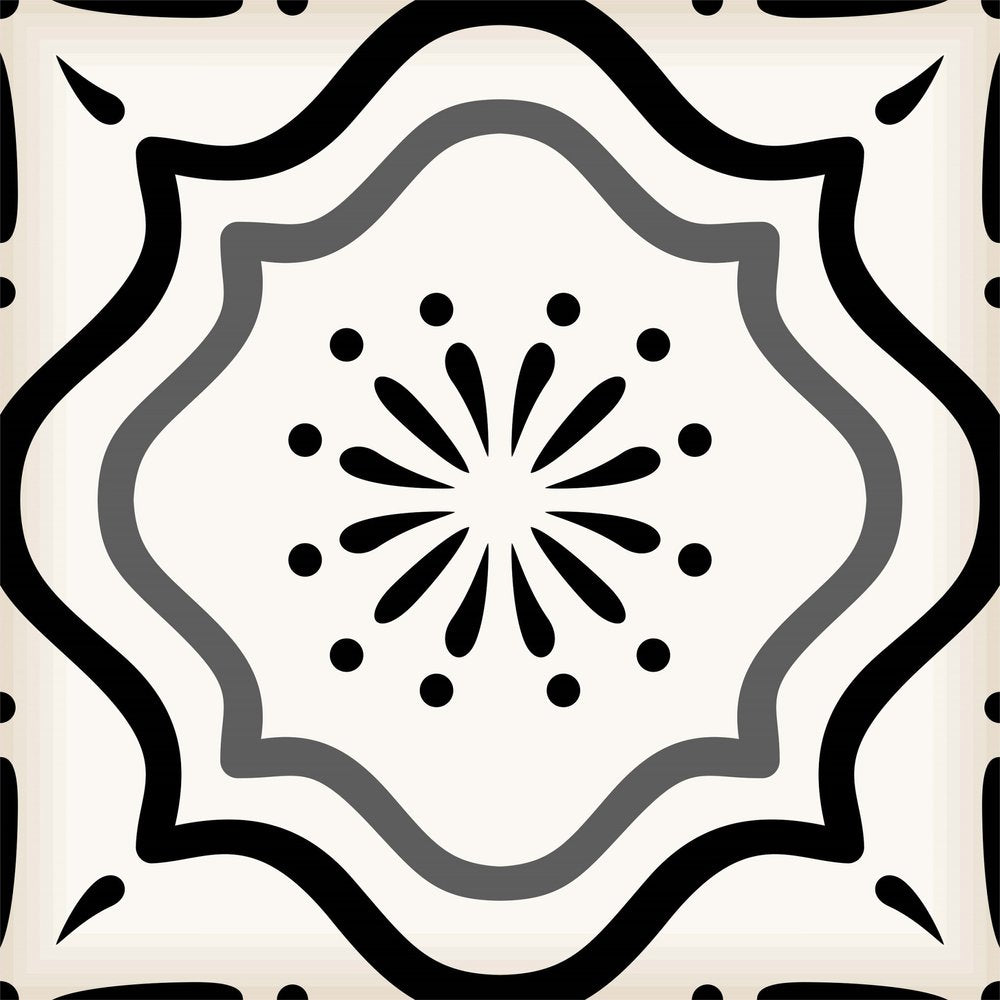 8" X 8" Black And White Mosaic Peel And Stick Removable Tiles