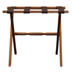 Hotel Light Walnut Folding Luggage Rack With Four Straps