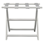 Earth Friendly White Folding Luggage Rack With White Straps