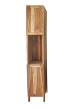 14" Brown Wood Shaker Style Double Door Linen Cabinet