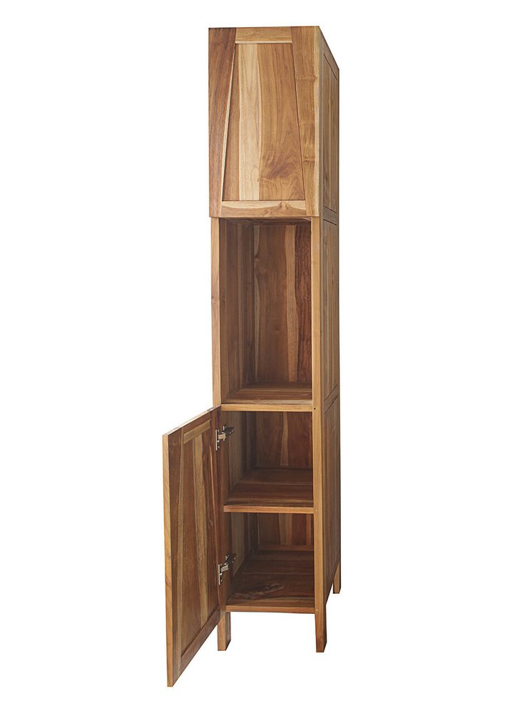 14" Brown Wood Shaker Style Double Door Linen Cabinet