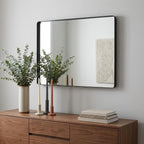 40" Black Metal Framed Accent Mirror
