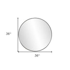 36" Black Round Framed Accent Mirror