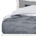 White Solid Wood Lighted Full Bed Frame With Drawers