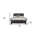 Solid Wood King Gray Eight Drawers Bed