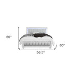 White Faux Leather Upholstered Full Bed Frame With No