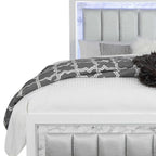 White Faux Leather Upholstered Full Bed Frame With No