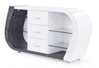 White And Grey Multi Tone Buffet With 3 Drawers
