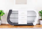 White And Grey Multi Tone Buffet With 3 Drawers