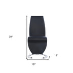 Set of Two White and Silver Upholstered Faux Leather Dining Parsons Chairs