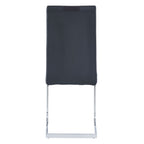 Set of Four Gray and Silver Upholstered Faux Leather Dining Side Chairs