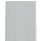 Set of Four White and Silver Upholstered Faux Leather Dining Side Chairs