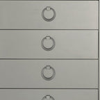 33" Silver Solid Wood Mirrored Five Drawer Dresser