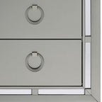 28" Solid and Manufactured Wood And Mirrored Glass Nightstand
