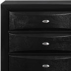 41" Black Solid Wood Five Drawer Dresser