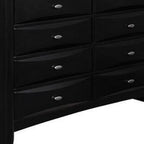 41" Black Solid Wood Five Drawer Dresser