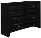 41" Black Solid Wood Five Drawer Dresser