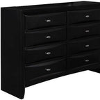 41" Black Solid Wood Five Drawer Dresser